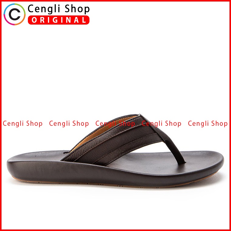 SANDAL CASUAL JIM JOKER PRIA ORIGINAL JEPIT KULIT BRANDED COKLAT JJ06