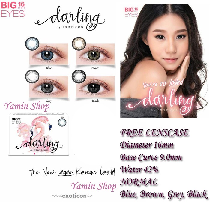 Softlens Darling Korea Big Eyes Diameter 16mm - Normal - Free Tempat Lensa