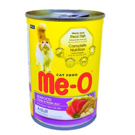 Makanan Kucing Basah Meo Me-o Seafood 400gr / Meow Seafood Can 400 gram Me-O