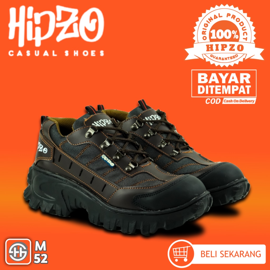 Sepatu HIPZO M52 Safety Boots Ujung Besi Pria Cowok Boot Pelindung Kerja Proyek Outdoor Biker Riding
