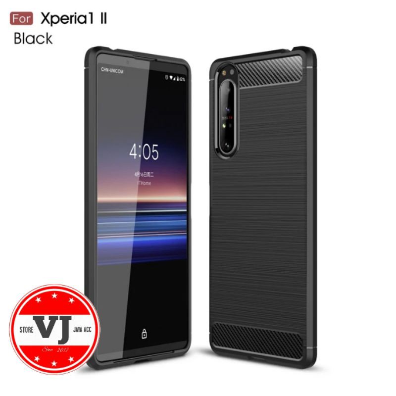 Softcase Sony Xperia 1 Mark II Case Carbon Fiber Silikon Sony Xperia 1ii Casing Cover