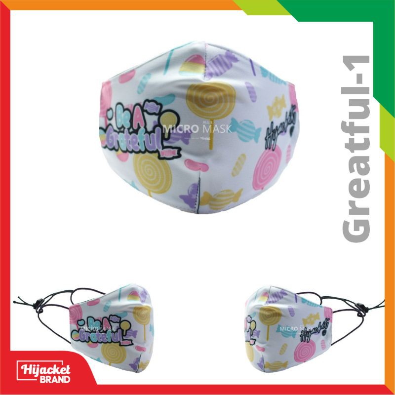 Masker Hijab anak / Masker hijacket Kids / Masker anak wanita muslimah-GRATEFUL 1