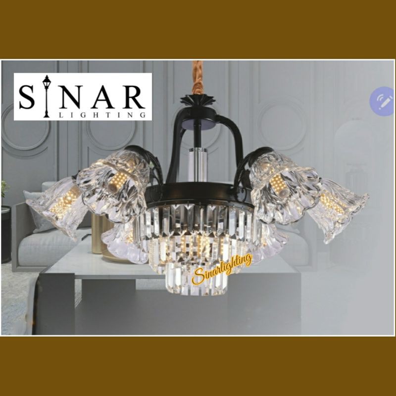Lampu hias gantung klasik kristal 1258/6+3