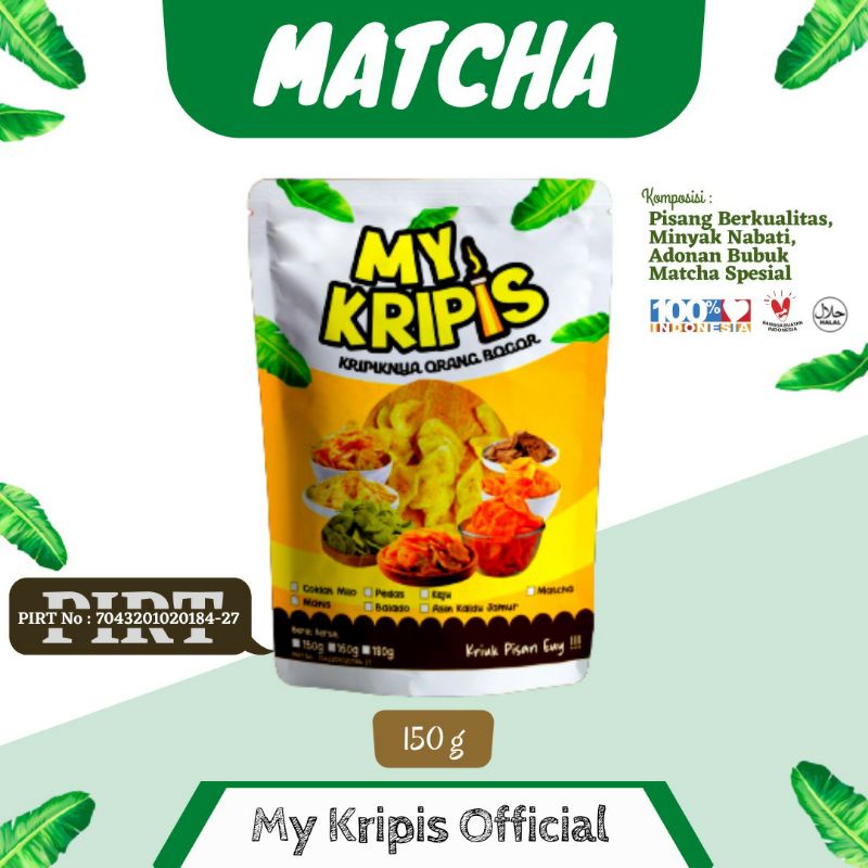 

kripik pisang rasa matcha