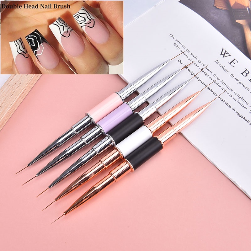 (Full) 1pc Brush Nail Art UV Gel Gagang Motif Marmer