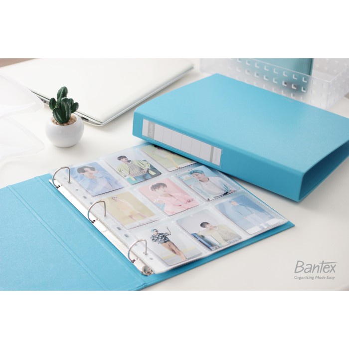 

[Artomas] Bantex Photocard Album A4 3 Ring Binder Bubble Gum Color Blue –8322P - Binder+1Pak10P