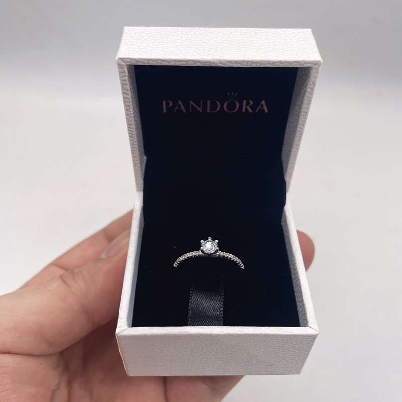 Pandora Cincin 925 Sterling Silver 14k Gold Hias Berlian Untuk Wanita