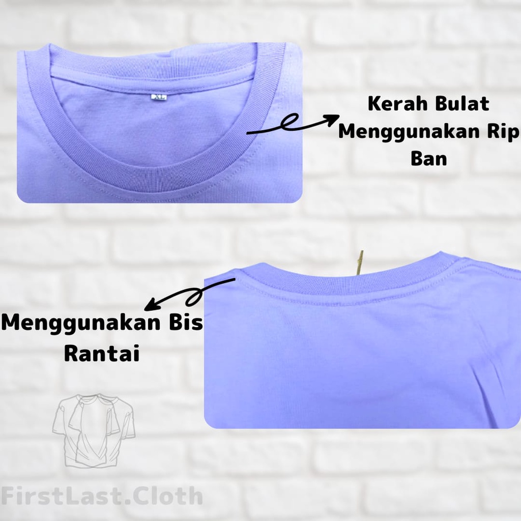 KAOS POLOS  BASIC UNISEX COTTON COMBED LENGAN PENDEK