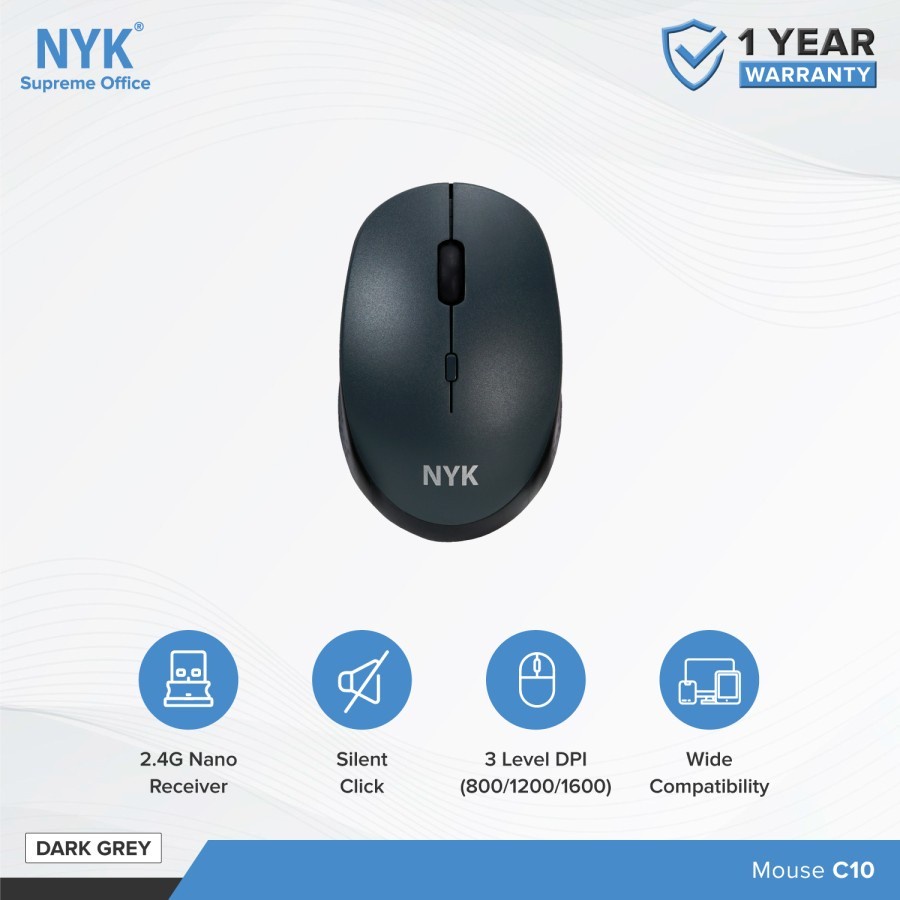 NYK Supreme C10 Mouse Wireless 2.4G Silent Click