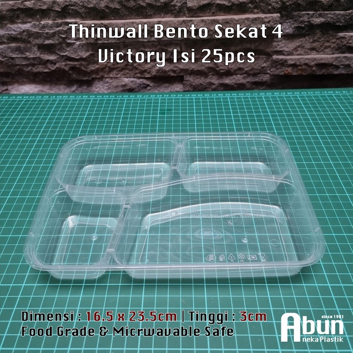 fd2011gg Thinwall Bento Sekat 4 Victory Isi 25Pcs Ded3E02E