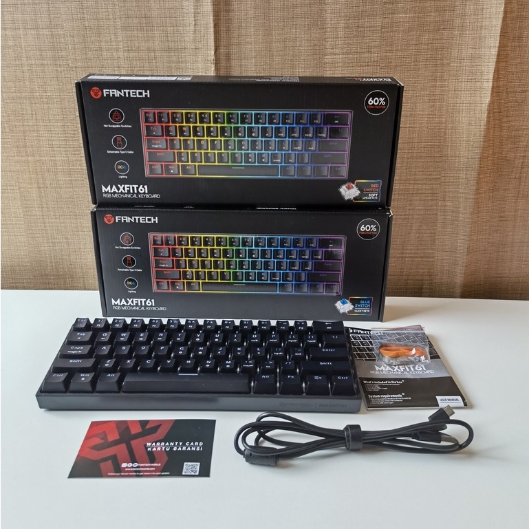 Fantech Maxfit61 RGB Mechanical Keyboard Hitam (MK-857)