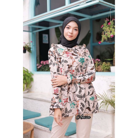 BAJU BATIK WANITA MODERN MONALISA GENES M,L,XL asli QUEENBUTIK