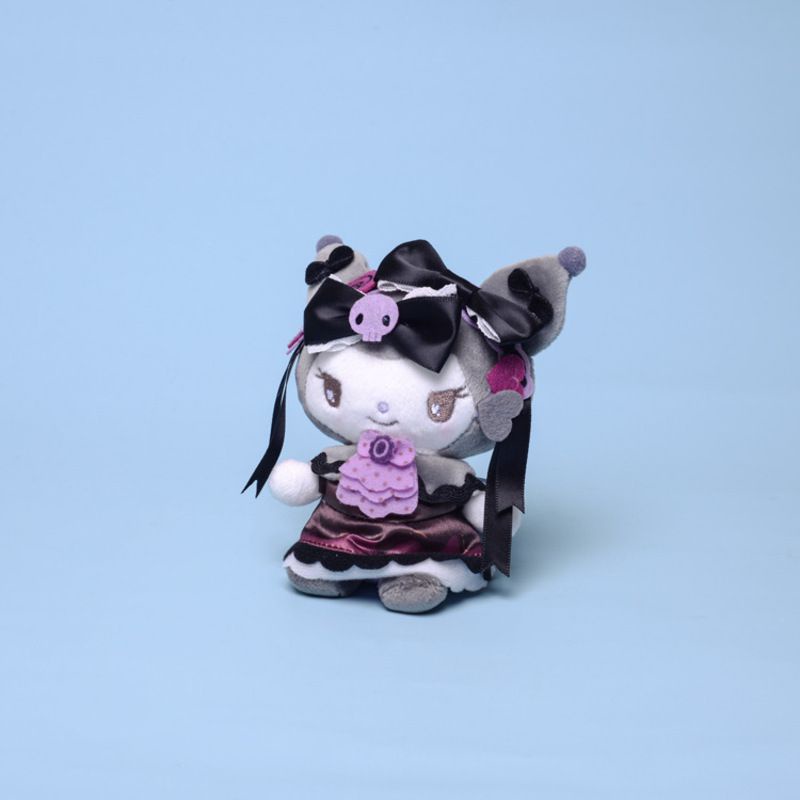 Ready Stock !!! New 10cm/3.9in Kuromi Lolita Plush Key Ring Maid Crossdresser Little Devil Bow Tie Bag Decoration