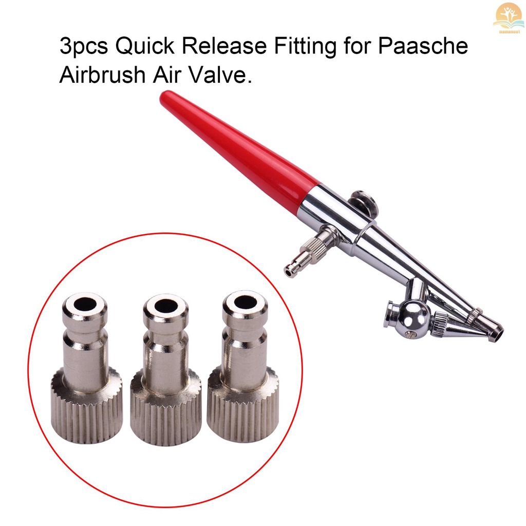 Airbrush Quick Disconnect Coupler Release Fitting 3pcs Male Fitting 1/4 Inch BSP Female Compatible with Paasche Airbrush