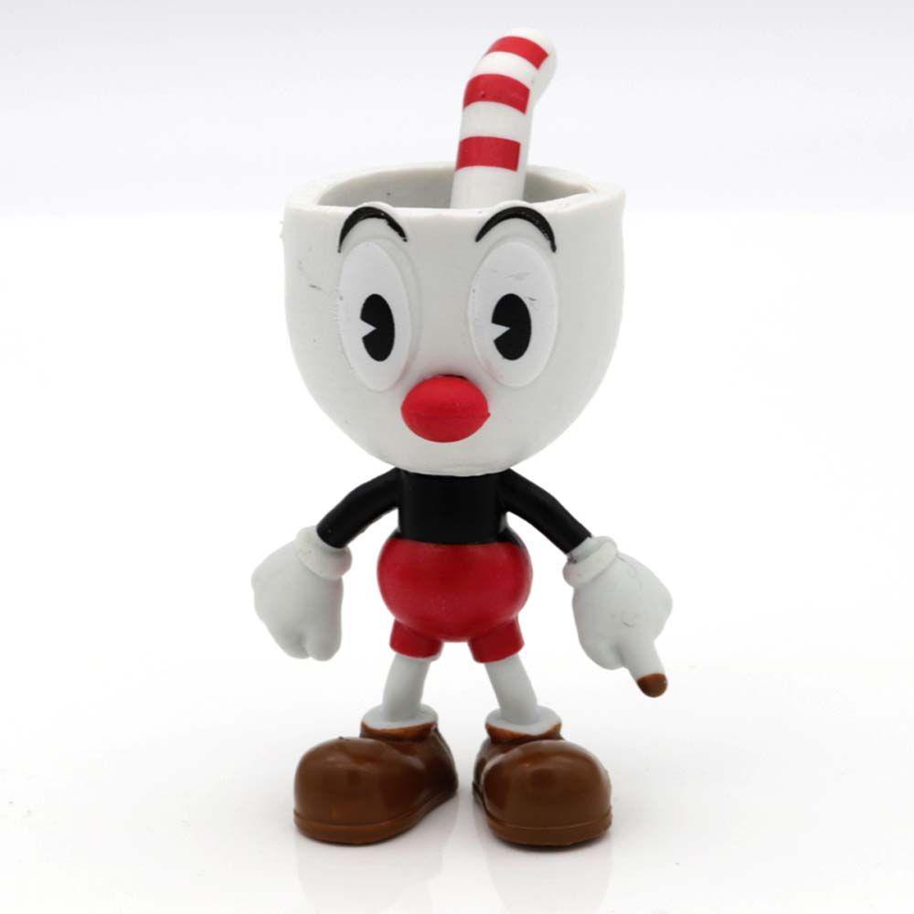 Cuphead Action Figure Anime Mainan Hadiah Model Game PVC Mugman Model Koleksi Dekorasi Mobil