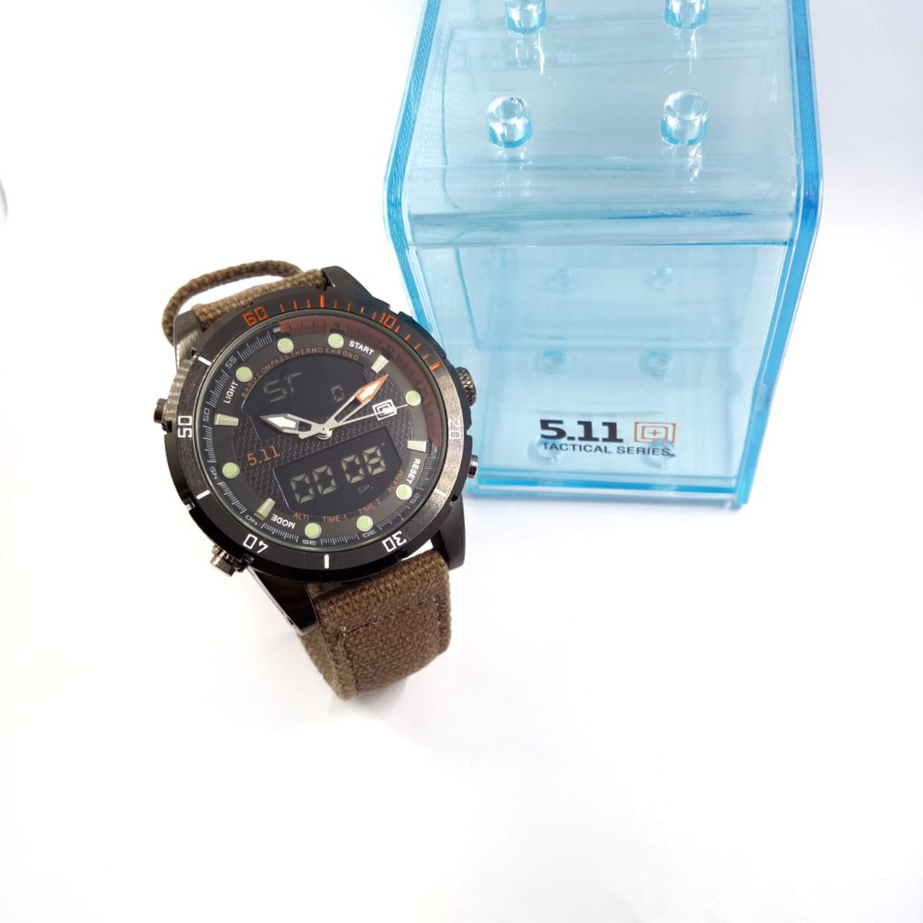 JAM TANGAN PRIA / JAM TANGAN COWOK 511 NEW KANVAS DUAL TIME COD