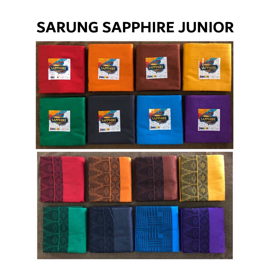 SARUNG ANAK SD SMP SAPPHIRE JUNIOR POLOS WARNA KIDS KECIL REMAJA TANGGUNG SANTRI SAPIR SAFIR SHAPIRE