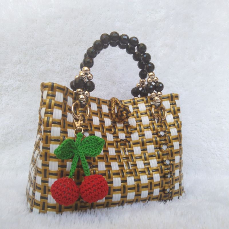 GANTUNGAN RAJUT / GANTUNGAN BUAH CERRY / BAG CHARM RAJUT