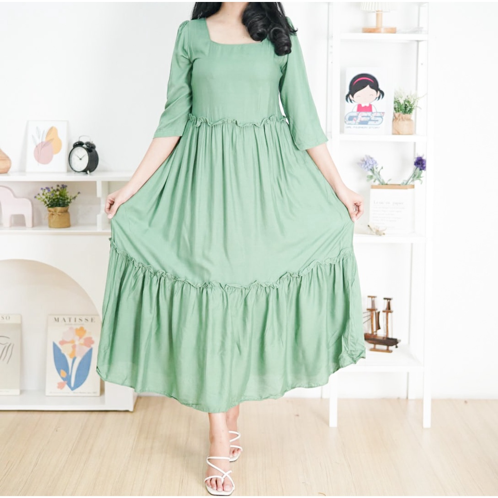 GFS CANANA RUFFLE CRINKLE MAXI DRESS