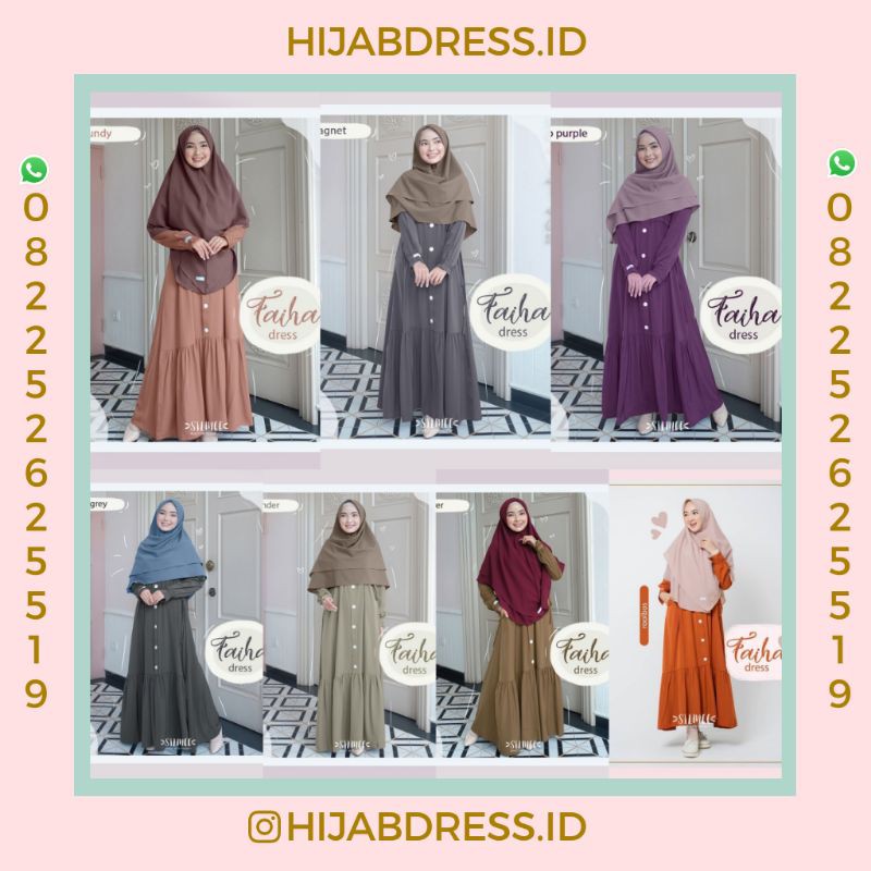 Faiha dress (warna baru) faiha dress kancing by silmee Indonesia HANYA DRESS