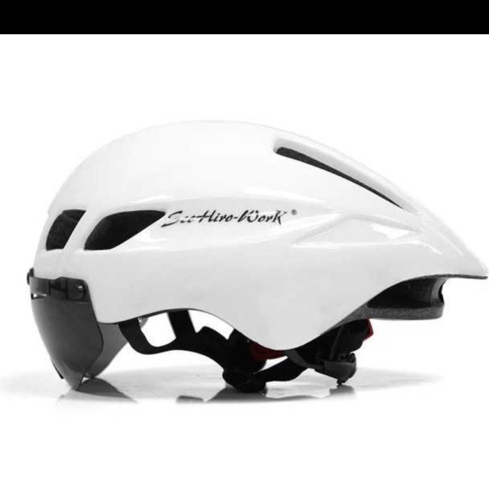 Helm Sepeda Ultra light Scohiro-Work Cycling bike+Goggles TT-3 - Putih
