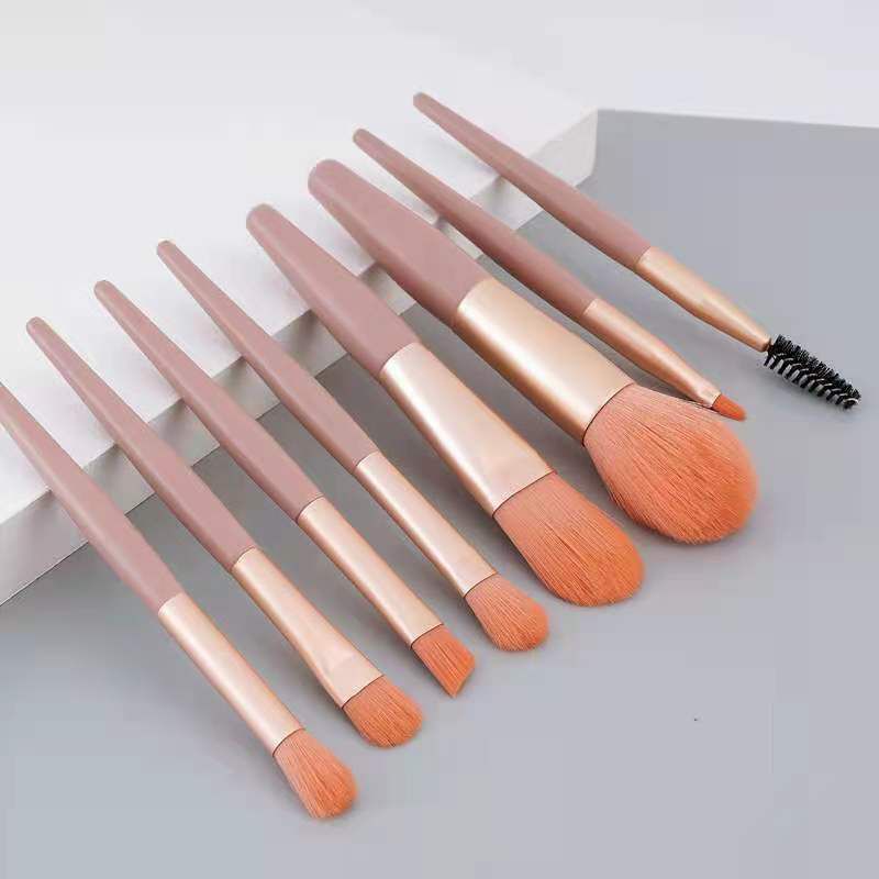 JY Set Kuas MakeUp 8 in 1/Travel Mini MakeUp Brush Set