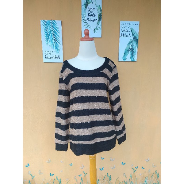 blouse rajut motif bulu domba