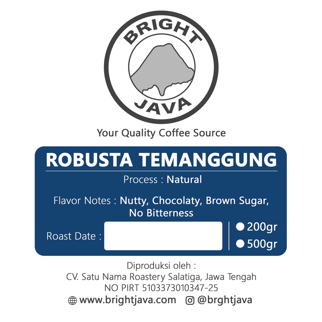 

Fine Grade | Kopi Robusta Temanggung 500g (Roasted Bean)