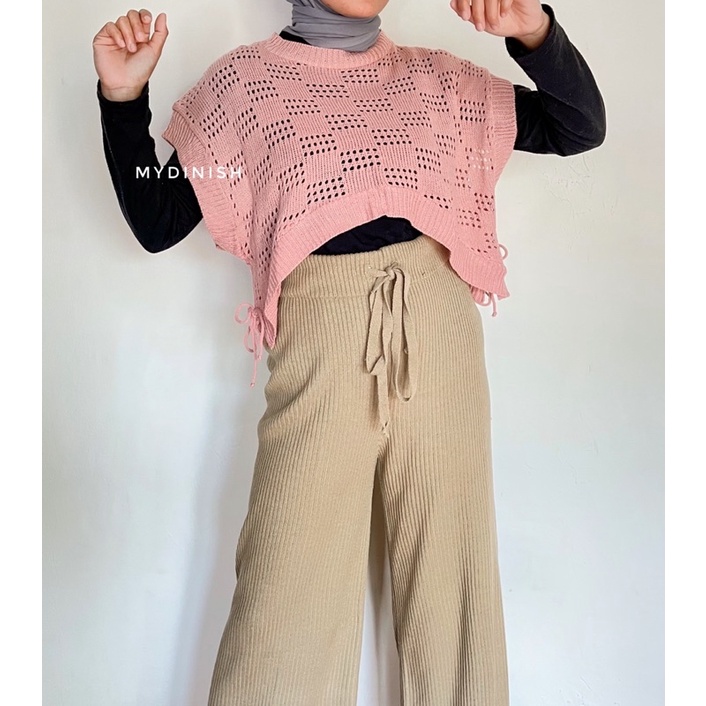 Melsi Culotte Pants - Celana Kulot Knitt Wanita