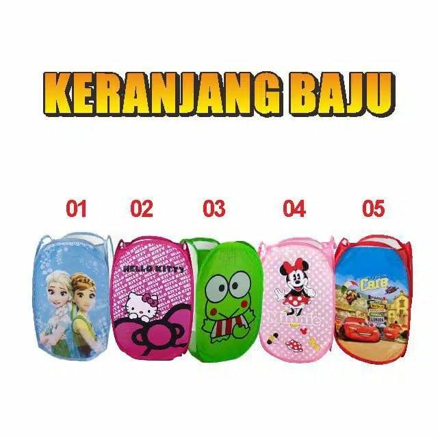 Keranjang Baju Kotor Lipat Motif Karakter Lucu Laundry Bag