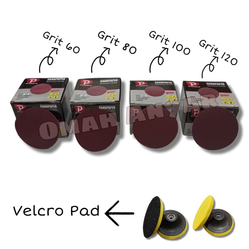 Tatakan Amplas Bulat Gerinda Tangan Velcro Pad 4&quot; Inch BUKAN ROLL FUJI STAR