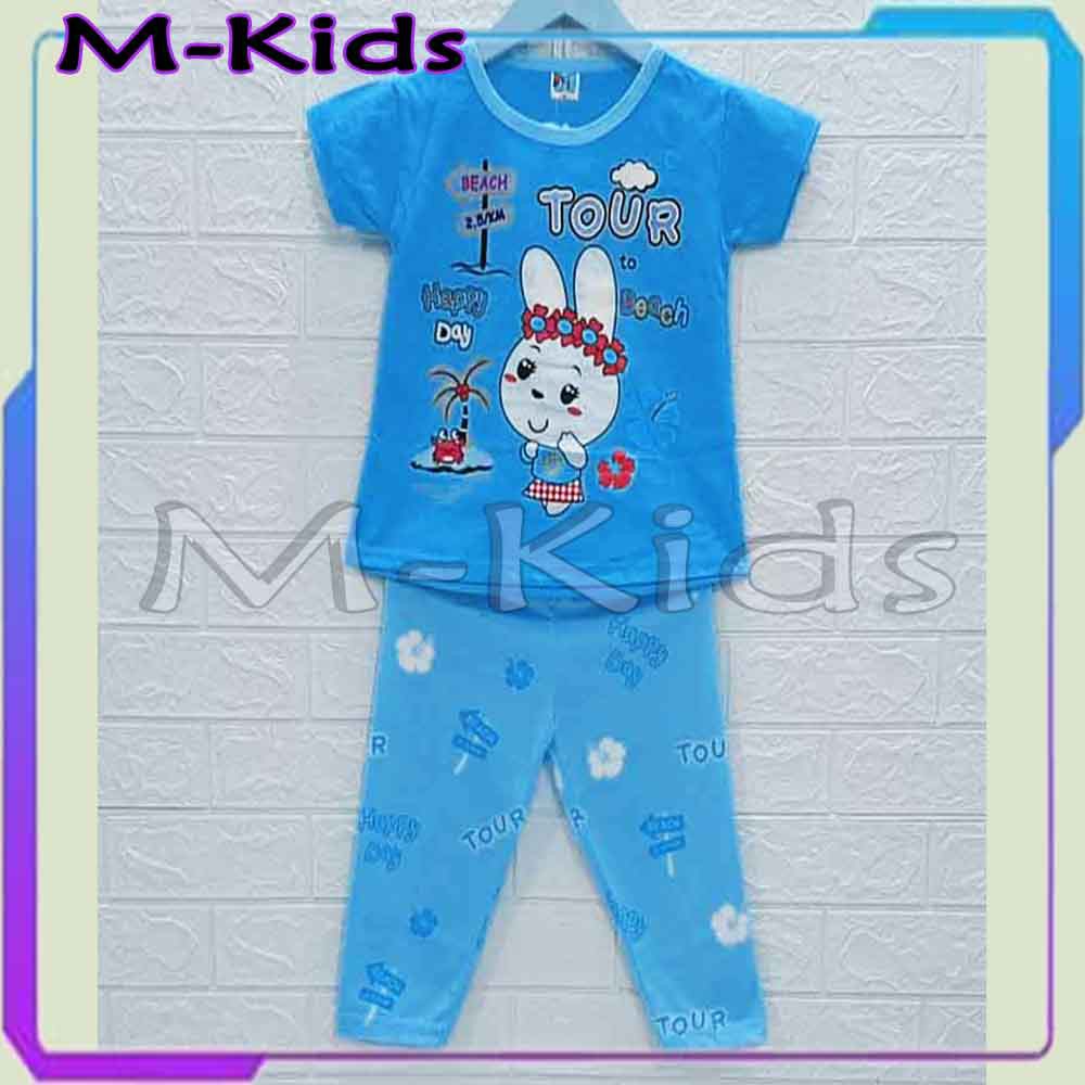 MKids88 - Baju Setelan CP Anak Perempuan Gambar Bunny Tour