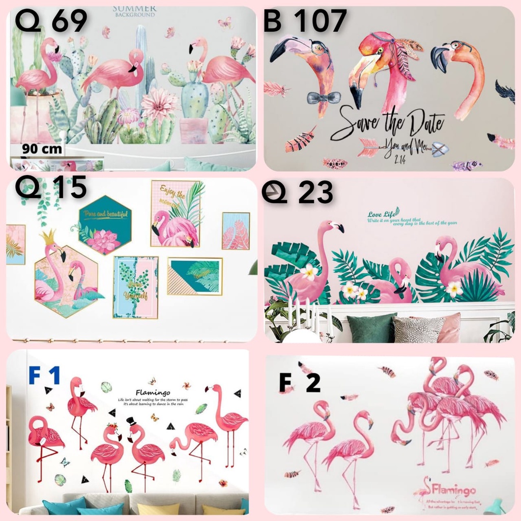 [GD] WALLSTICKER WALLSTIKER STIKER F1 FLAMINGO PINTU MANDI STICKER DINDING TEMBOK FLAMINGGO