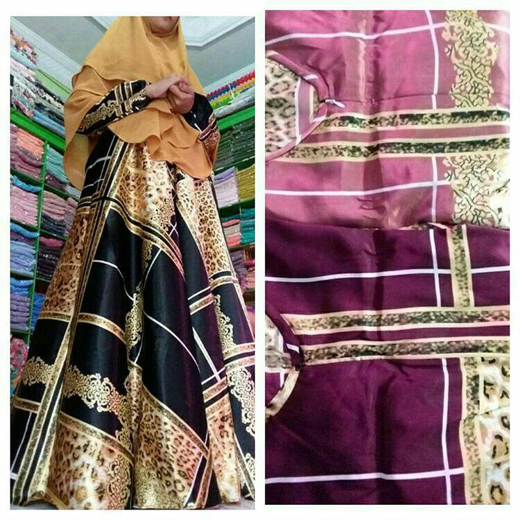 Realpict set gamis syari baju muslim pesta mewah maxmara lux payet mutiara khimar jumbo busui I6F9