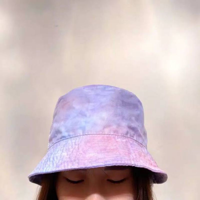 topi bucket galaxsi pink&amp;ungu