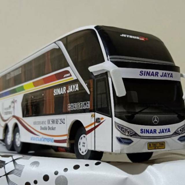 Miniatur Bus bis / mainan bus bis  sinar jaya SR 2 double decker