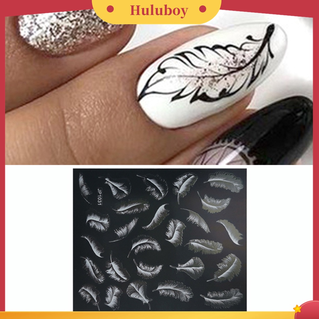 Huluboy Huluboy♡ Stiker Nail Art Bentuk Kupu-Kupu Bulan Warna Putih Tahan Lama Untuk Makeup