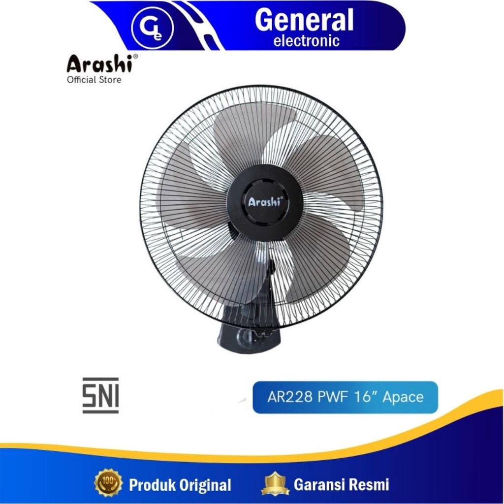 Kipas Angin Dinding Arashi Apace AR 228 PWF 16&quot; Wall Fan Arashi AR228 16 inch