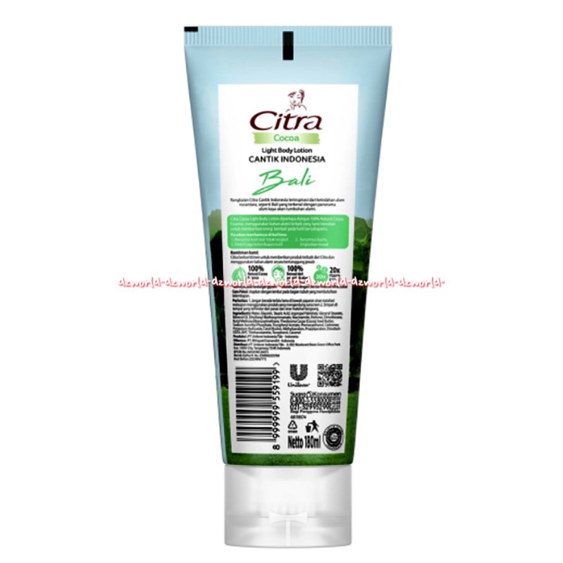 Citra Cocoa Light Body Lotion Bali 180ml Marine Collagen Raja Ampat Untuk Light Gel Body Lotion Krim Untuk Kulit Lembut Glowing Citra Cantik Indonesia