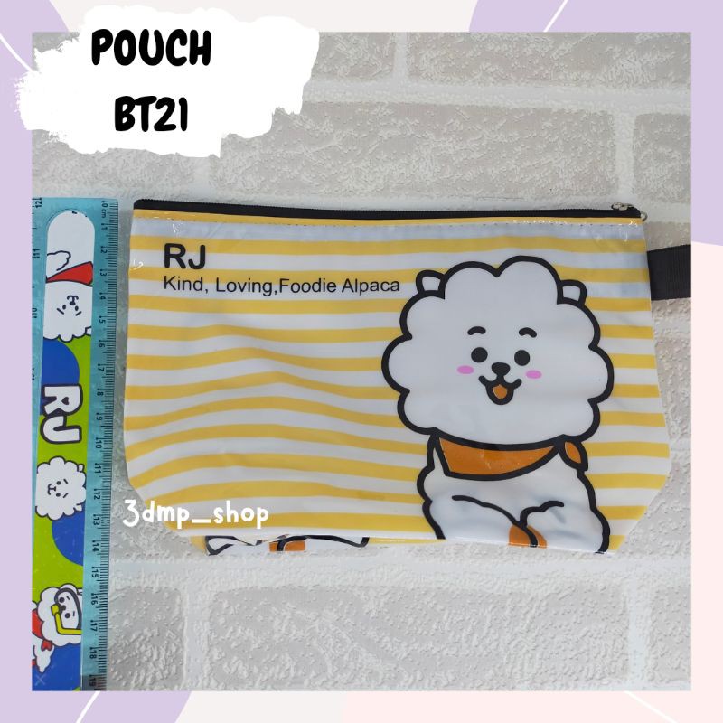 Pouch pencase  tempat pensil alat kosmetik mandi make up bt21 bts tata cooky mang chimmy rj koya