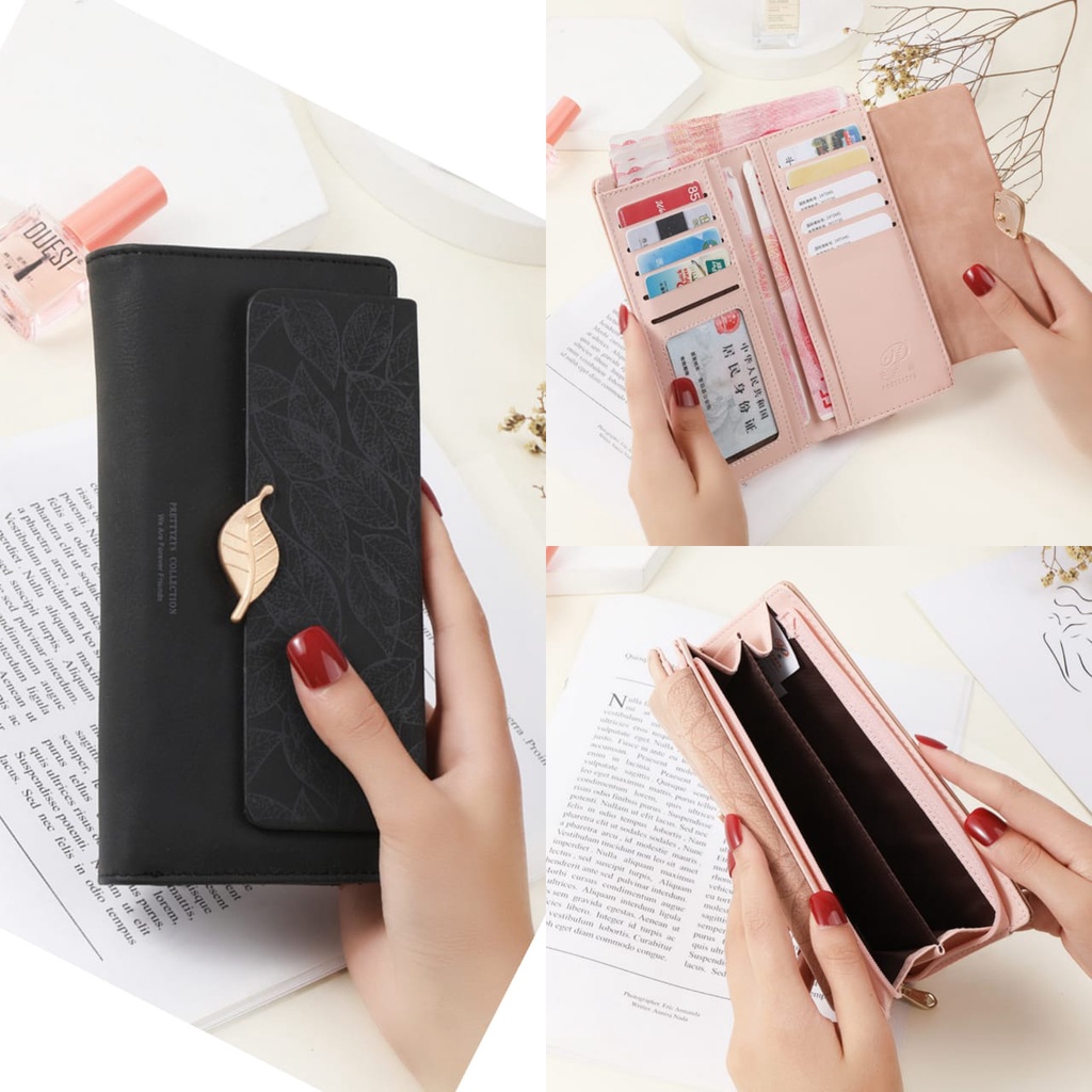 DOMPET PANJANG WANITA IMPORT PESTA MAGNA KULIT PREMIUM RESLETING FASHION KOREA BATAM KARTU BRANDED