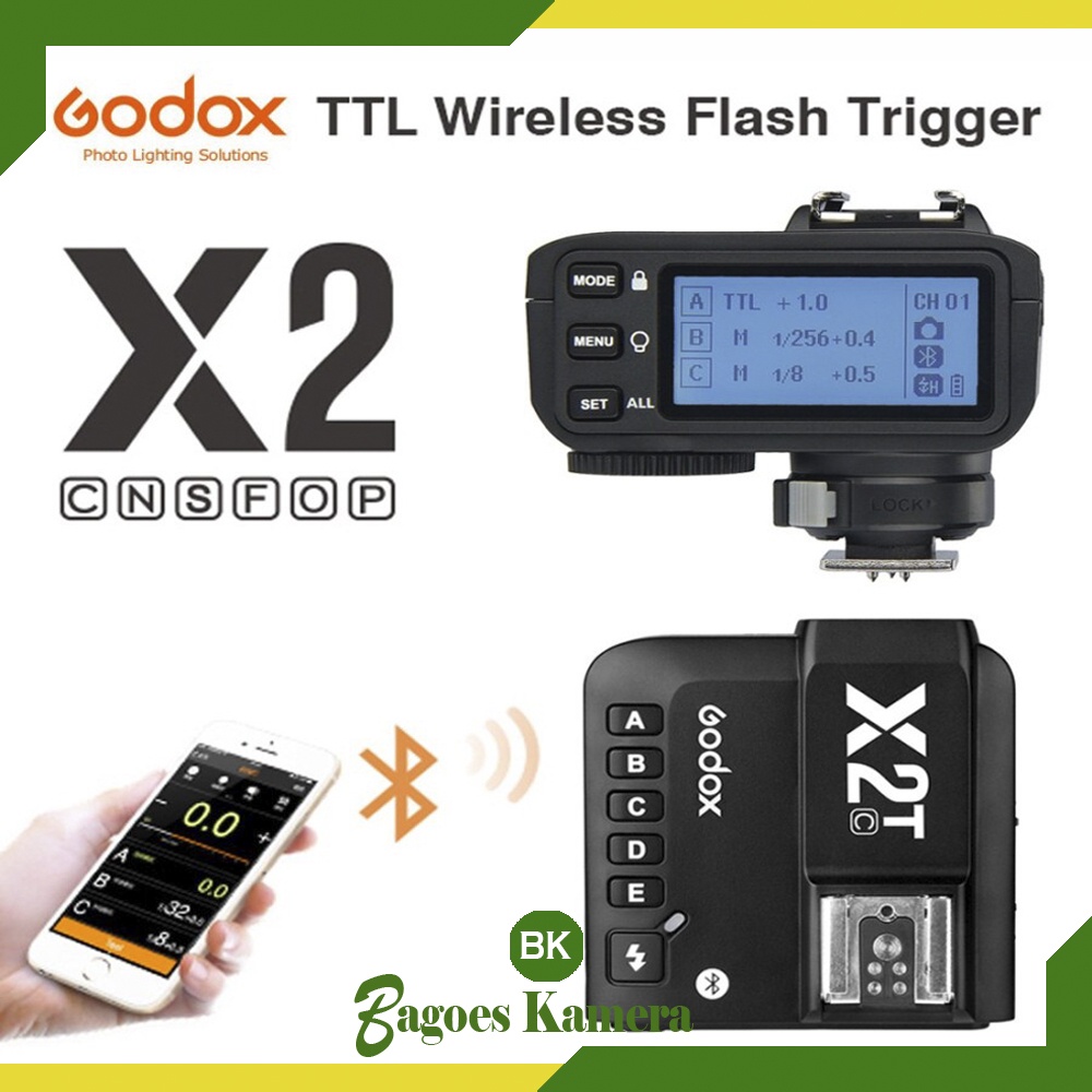 trigger triger godox x2t ttl flash for untuk kamera canon fuji nikon sony olimpus panasonic tt600