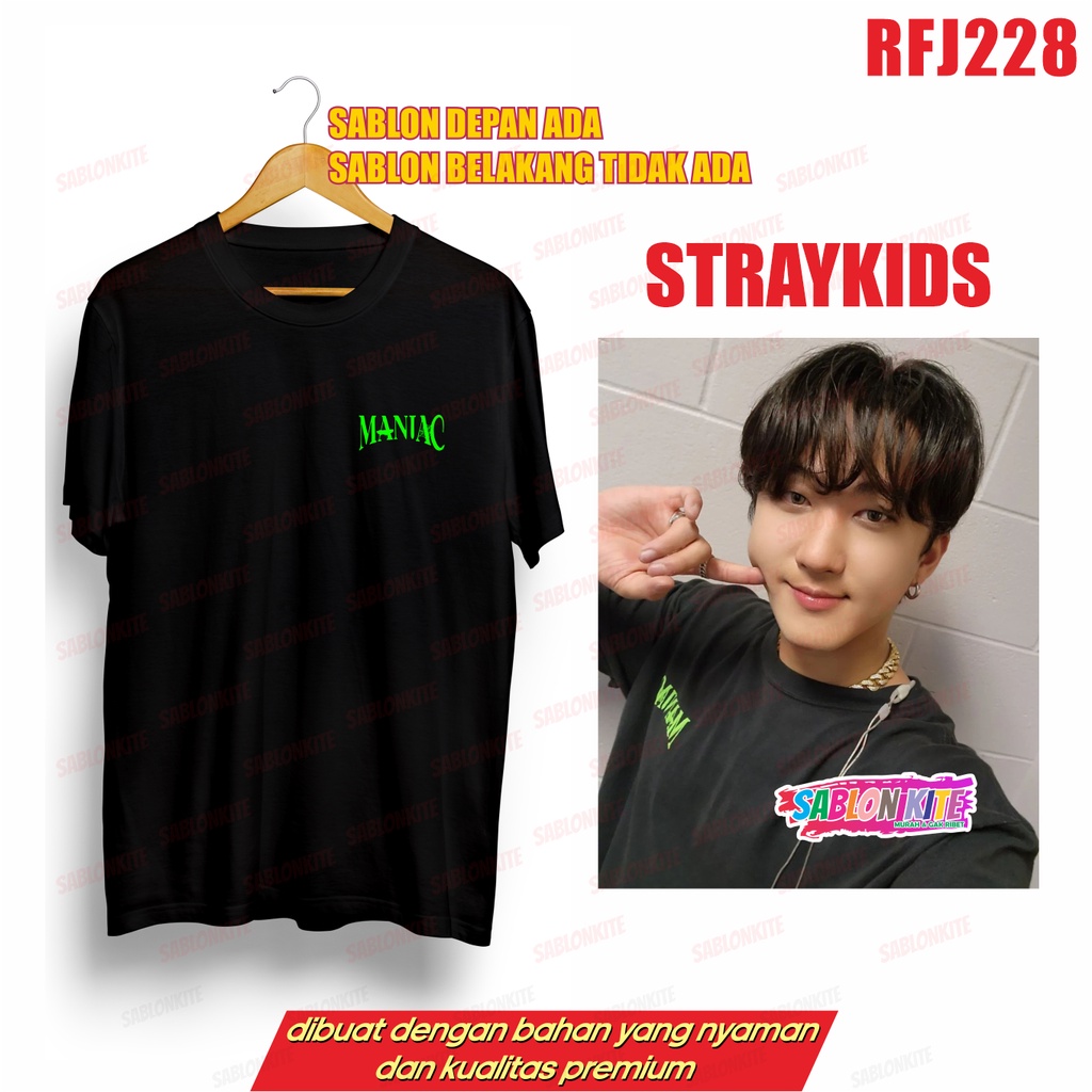 MURAH!!! KAOS KPOP KOREAN STRAYKIDS MANIAC RFJ228 LOGO KECIL