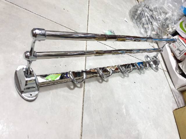 rak handuk/gantungan handuk lipat stainless + kapstok