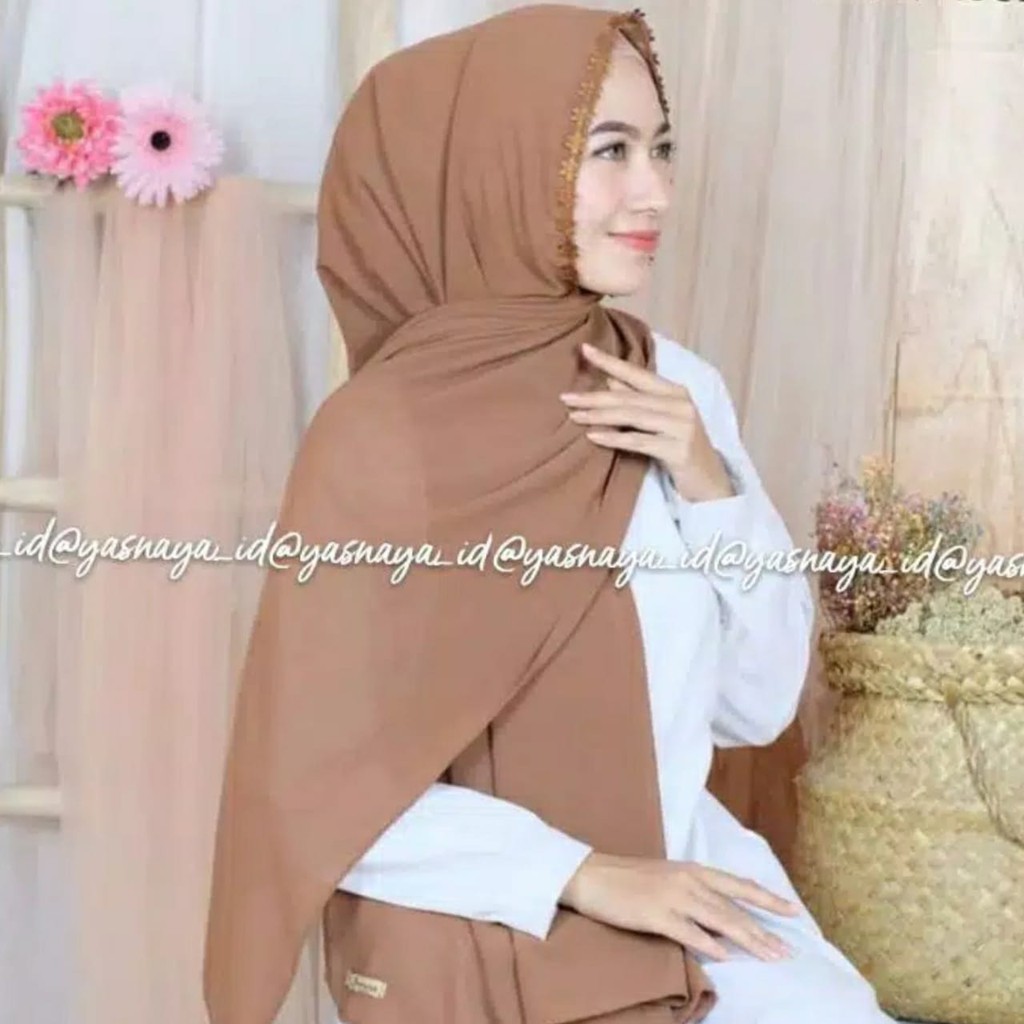 (PROMO) JILBAB PASHMINA TALI RENDA MELATI 180 X 75 DIAMOND PREMIUM TERBARU