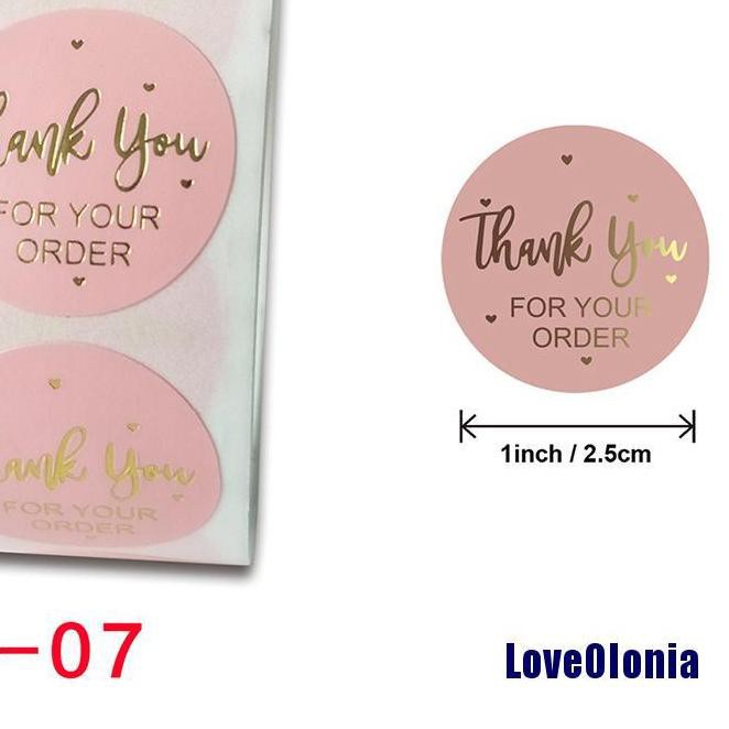 

va500pcs Stiker Label Tulisan Thank You For Your Order Warna Pink va Kode(A51B62)