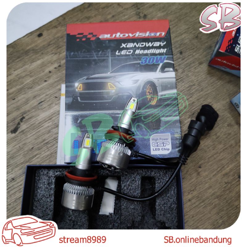 LED Xandway H11 Autovision 30watt 6000k foglamp headlamp LED H11 garansi