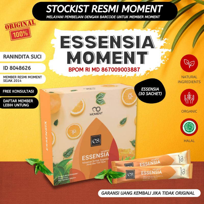 ESSENSIA MOMENT ORIGINAL - RESMI MEMBER ANTI VIRUS VITAMIN COVID CORONA ANTI KANKER DEMAM ANAK