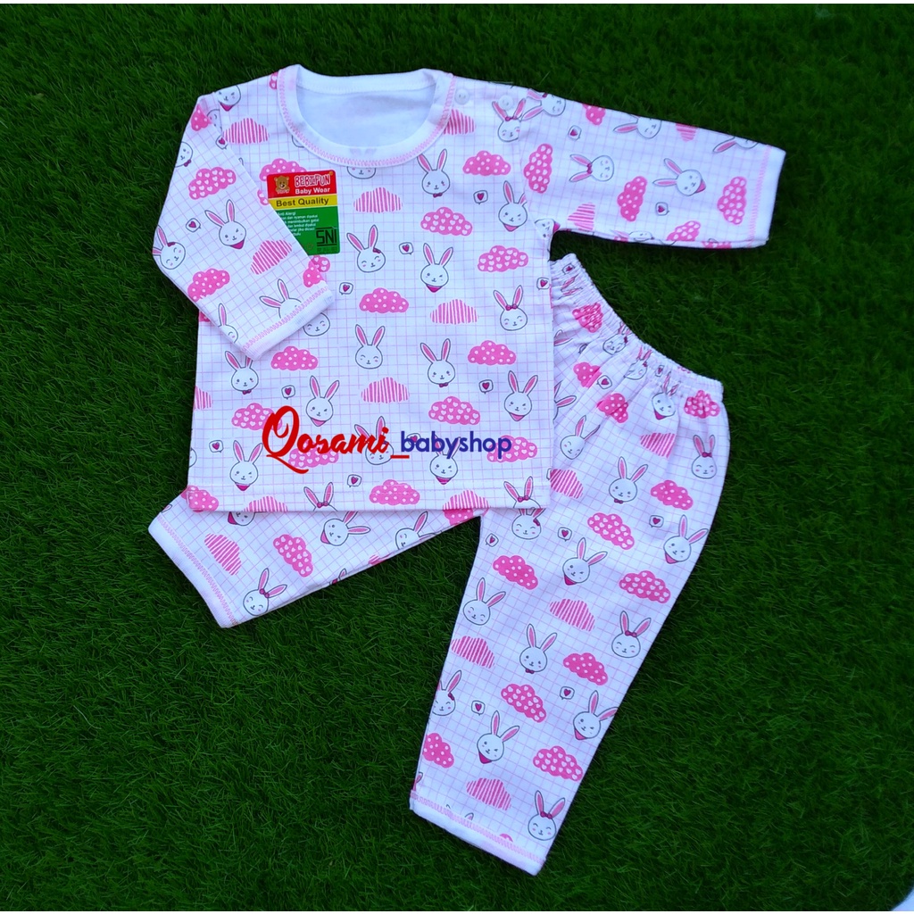 BABYFUN Cewek Setelan Panjang Bayi Newborn Motif Print SNI