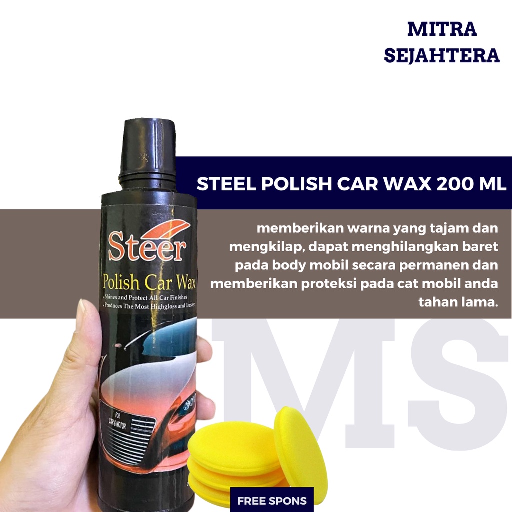 STEER POLISH CAR WAX / WAX MOBIL PREMIUM / PENGKILAP MOBIL MOTOR / POLISH CAR WAX